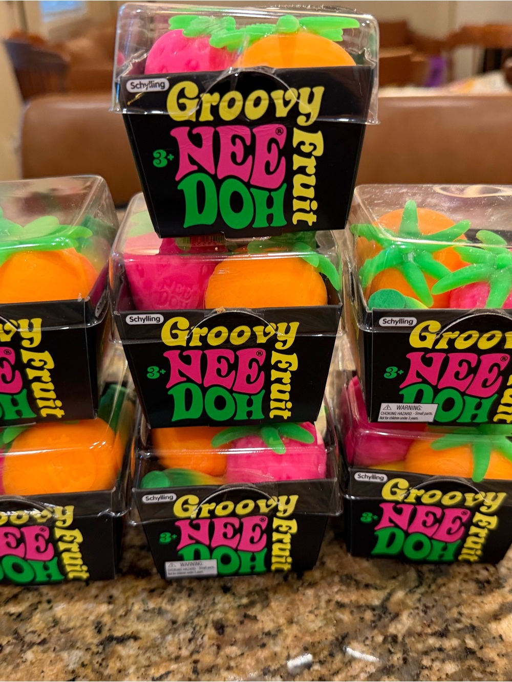 Groovy NeeDoh Fruit Stress Ball Pack - Pink & Orange